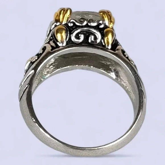 Premier Design Silver and Gold Tone CZ Statement  Ring - Picture 6 of 8